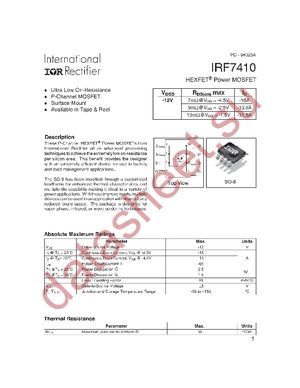 IRF7410TRPBF datasheet  